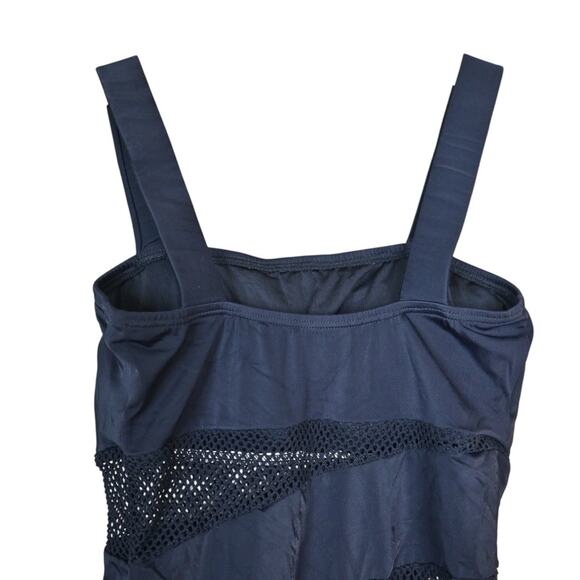 DKNY Swim Women's 10 Black Mesh One Piece Swimsuit with Classic Tank Design - Picture 4 of 9